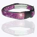munchkin purple pink glitter ribbon dog collar