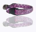 munchkin purple pink glitter ribbon cat collar