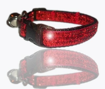 ruby slipper red glitter ribbon cat collar