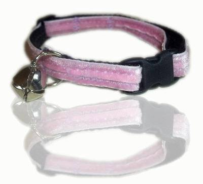 pink princess velvet ribbon cat collar
