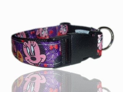 Minnie Mouse Purple Print Print Dog Collar