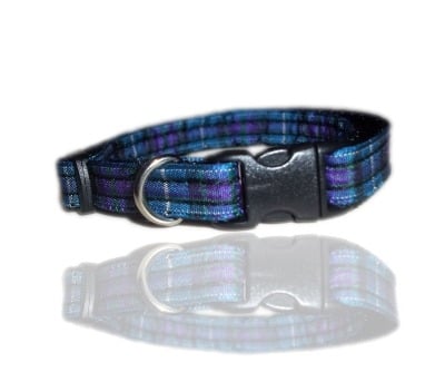 Spirit Of Scotland Blue And Purple Tartan Small Dog Puppy Collar