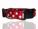 Red And White Super Star Dog Collar