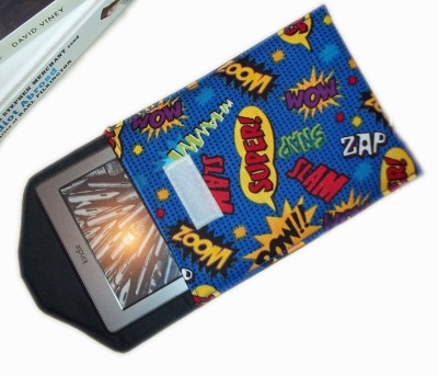 Comic Print Pow Superhero Velcro Fasten Kindle Case