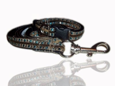 Blue Aztec Jewel Small Dog Puppy Collar And Lead Set