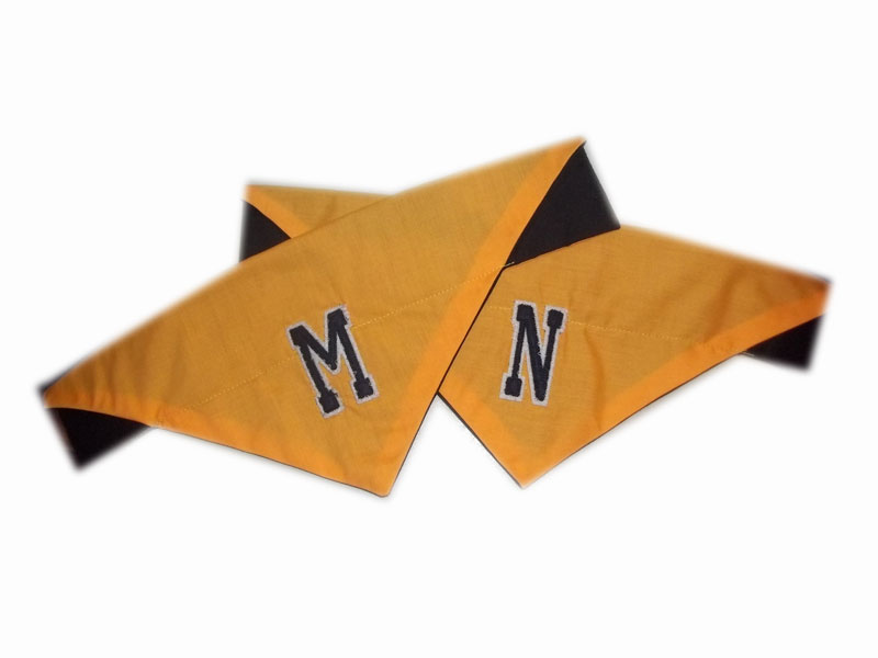 yellow varsity dog bandanas