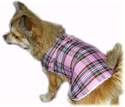 Pink Tartan Wool Walking Dog Coat