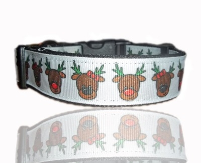 Rudolph Red Nose Reindeer Dog Collar