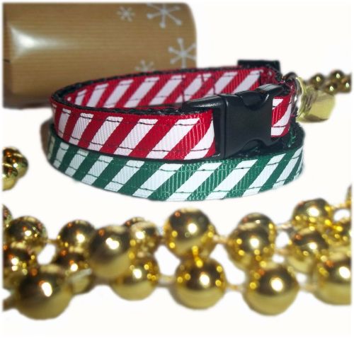 Candy Cane Sweet Stripe Christmas Cat Collar
