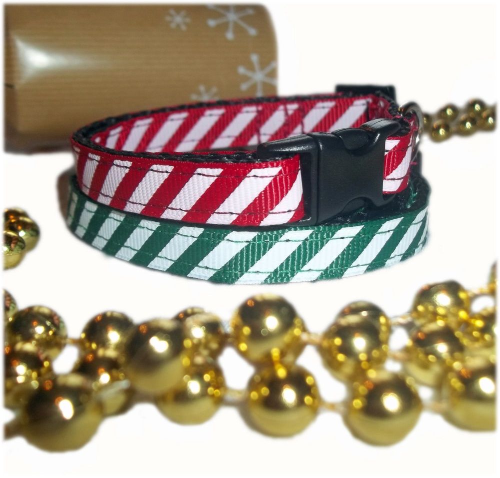 Candy Cane Stripe Sweet Christmas Small Dog Puppy Collar