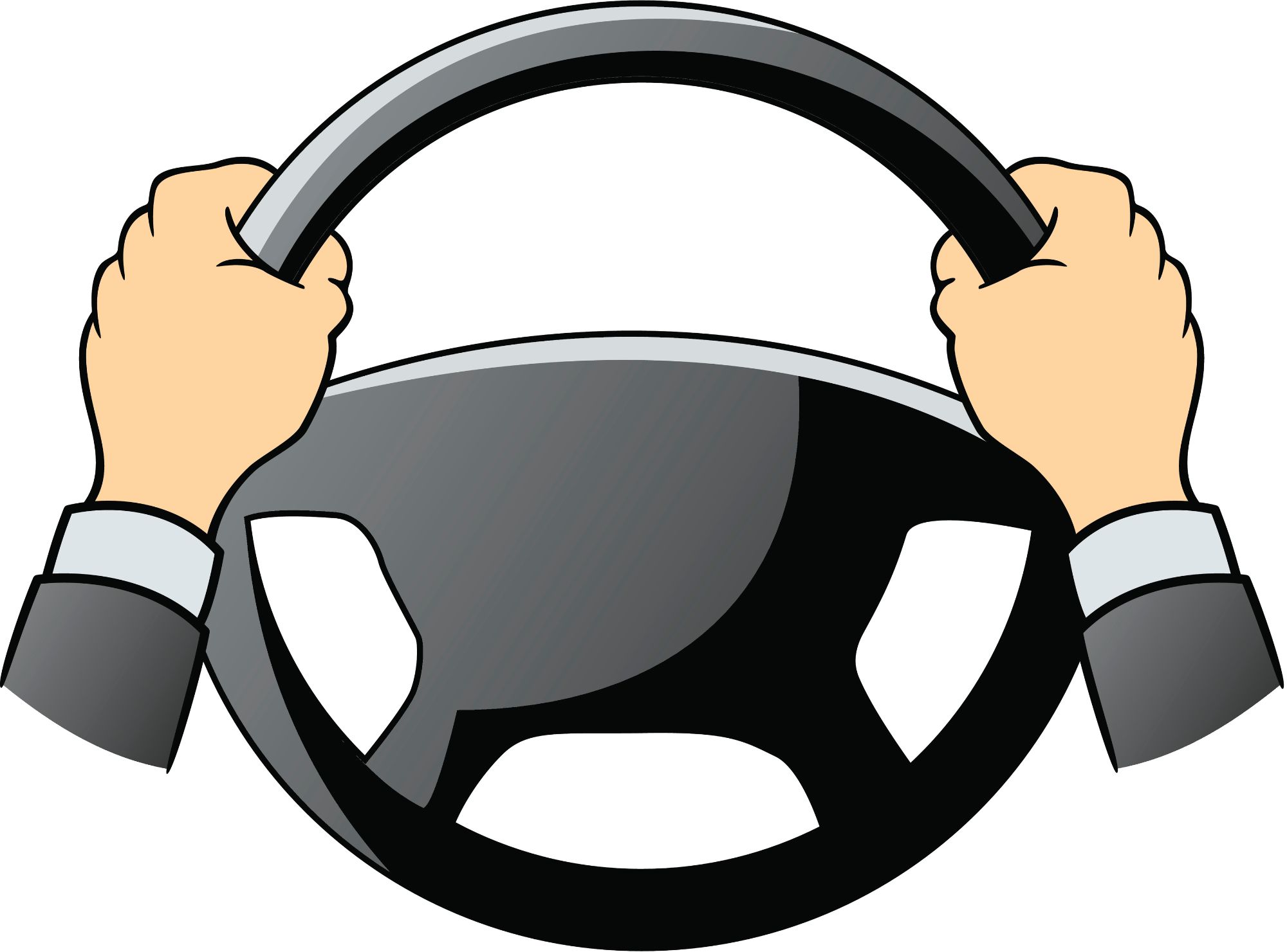 emergency stop hands on steering wheel