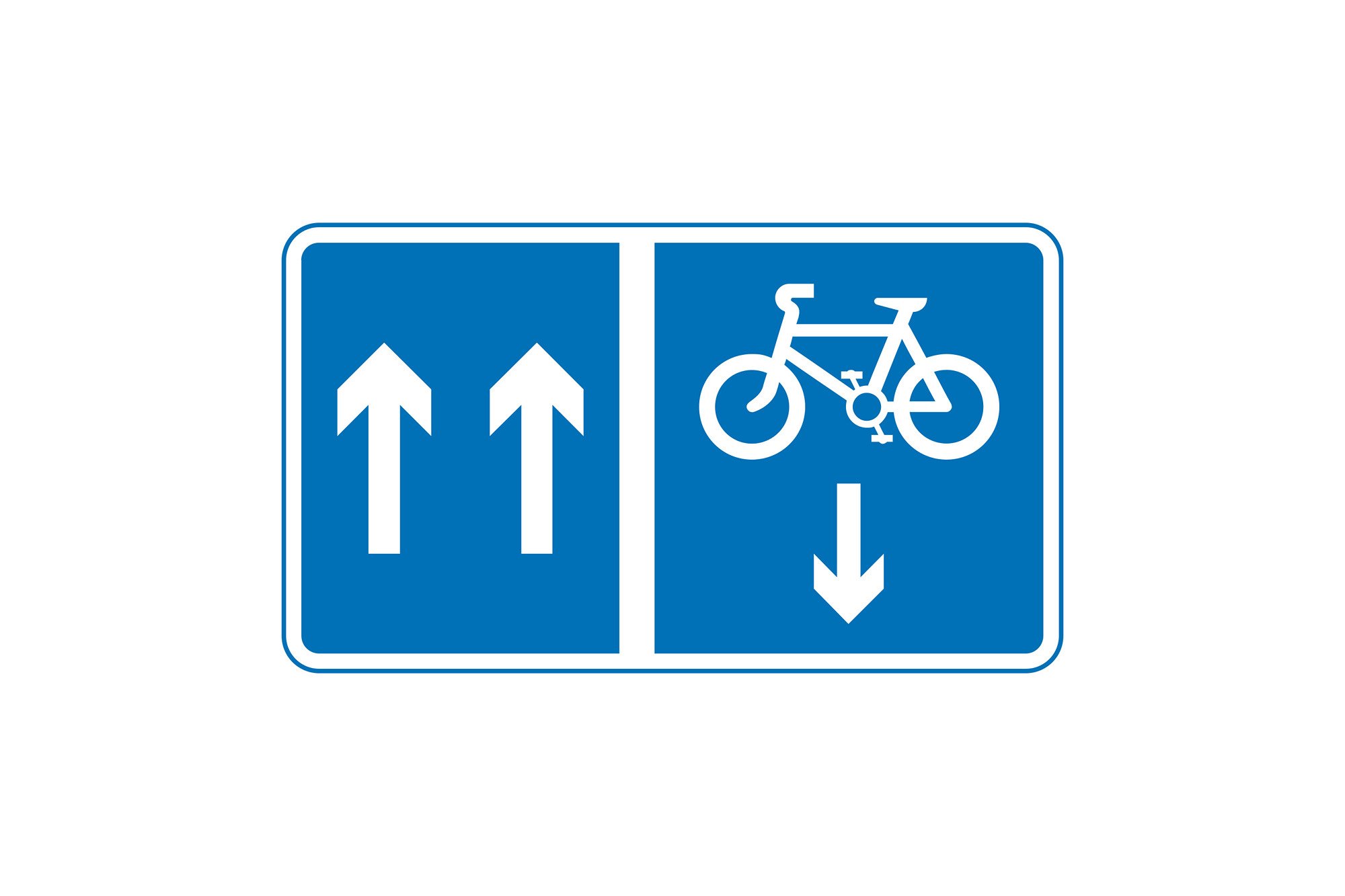 Contraflow Cycle Lanes In urban areas, especially on one-way streets, you might see contraflow cycle lanes. These allow cyclists to travel in the opposite direction to motor trafficâlegally and safely. Why do they exist? Because one-way systems often disadvantage cyclists, forcing them onto busier roads or into risky shortcuts. Contraflow cycle lanes make it safer and faster for cyclists to get around without endangering pedestrians by riding on the pavement. Key features: Marked with blue signs and clear road markings Solid white line: Do not cross Dashed white line: Cross only when safe and necessary Always check for cyclists before turning or pulling outâthey may be coming from a direction you wouldnât normally expect on a one-way street.