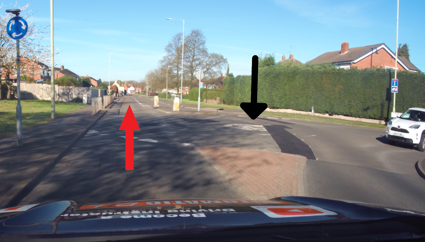 POSITION OF THE ROUNDABOUT   The position affects speed and control. This is where so many get mini roundabouts completely wrong - They fail to take into account the position of the mini rundabout.  If it is offset or slightly to the side, this means that you need very little or almost no steering or reduction of speed to go around it  Whereas if it is directly in front of you, you will need to go a lot slower and use a lot more steering      Offset &acirc; smoother, less steering    Direct &acirc; tighter, slower  Coaching line:  &acirc;More steering = less speed.&acirc;