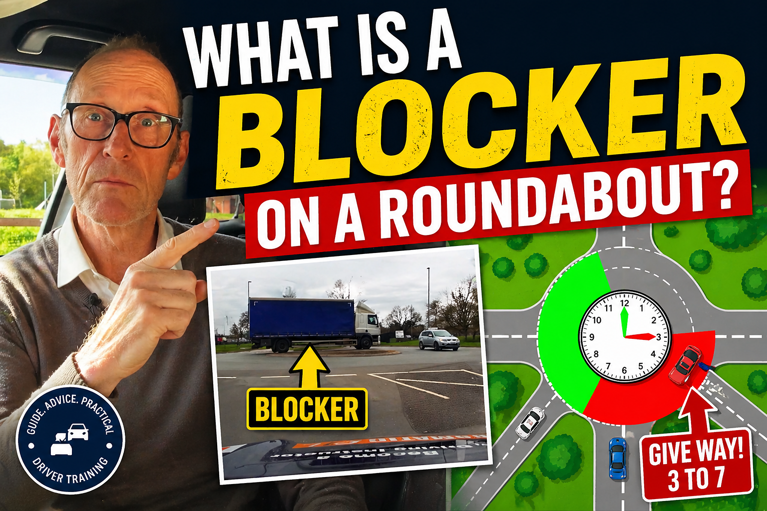 What Is a Roundabout Blocker? A roundabout blocker is traffic already on the roundabout that prevents other vehiclesâparticularly from your rightâfrom entering. When traffic builds up, the roundabout becomes âfullâ. Vehicles already circulating effectively block new vehicles from joining, and this can create a temporary gap for you to enter. A simple way to picture it is a queue. If people are constantly walking past, you canât step in. But if the flow slows or stops, a space appears. Thatâs what a blocker does.