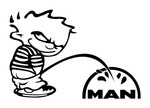 Pee Boy Man Sticker