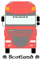  Scotland Truck Screen Sticker (with rugby logos)