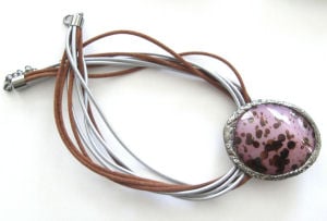 Mauve Bead Pendant necklace (MstN205)