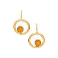 Orbital Earrings with yellow agate  - Ottoman Hands 