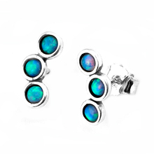 Earrings Silver with Blue Opals - Aviv