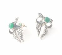 Agate silver earrings Bow design  (JBOW02)