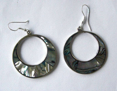 Mexican earrings inlaid with Abalone (Mex10)