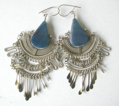 Mexican earrings Silver with Stone - MEX203