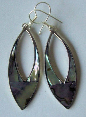 Mexican earrings inlaid with shell  (mex30)