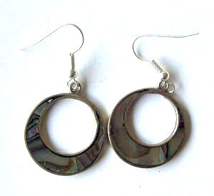 Mexican earrings inlaid with Abalone (mex44)