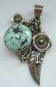 Turquoise Silver Flower Pendant (TP04)