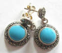 Turquoise silver earrings (TIRE08)