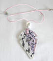 Pink & white murano glass pendant (M-Rh-639P)
