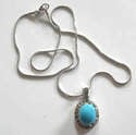 Turquoise silver necklace - (TIRE08)
