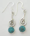 Turquoise blue stone silver earrings  (TE02)