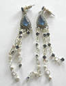 Blue & Silver Glass Dangle Stud Earrings (BlGE29)