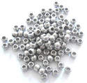 Silver tone  metal round spacer beads 4mm pk 25 (C42)