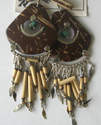 Earrings from Peru - Coconut, shell & Semi Precious Stone PO8