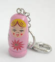 Matrushka Doll key fob / ring Pink