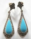 Turquoise silver earrings (TIRE09)