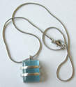 Blue Glass Silver necklace on Chain (BGN204)