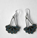 Mexican earrings Silver with crushed Turquoise (MEX17)