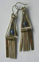 Chilean Brass Earrings with Lapis CH02