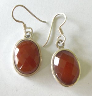 Carnelian Silver Earrings Fancy design (CAE20)