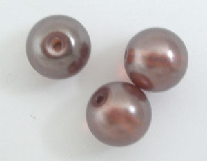 Glass Pearl Beads 40 x 10mm Grey