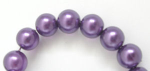 Glass Pearl Beads  8mm Purple PK 20 (gppp20)
