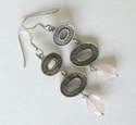 Silver  Pink Bead Earrings (PBE200)