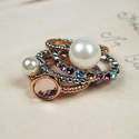Stack Rings - set of 4 - Gold silver, pearl & Pearl (00109)