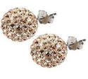 Crystal Disco Ball Earrings - CHAMPAGNE GOLD