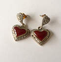 Carnelian silver Heart  earrings   (C05E)