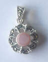 Pink Marcasite Silver Pendant  (MARC01N)