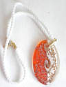 Orange Red Gold Murano glass pendant with gold (M-Sf-002P)